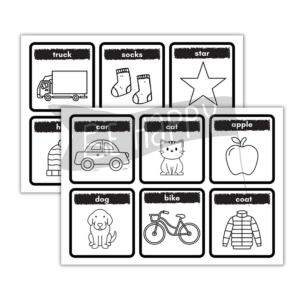 Black and White First Word Cards