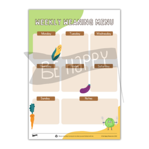 Baby Weekly Weaning Menu
