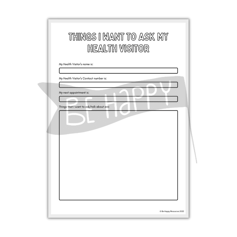 Things I Want My Health Visitor to Know Be Happy Resources