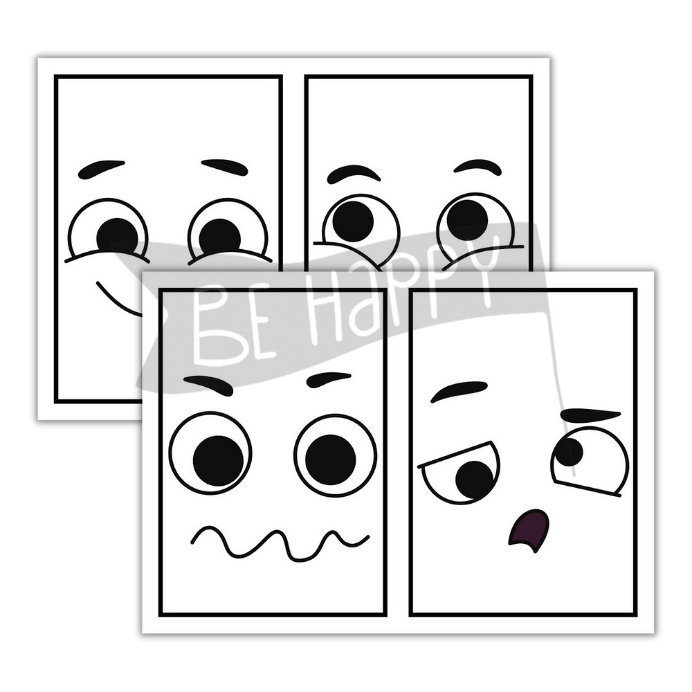 Black and White Emotion Cards