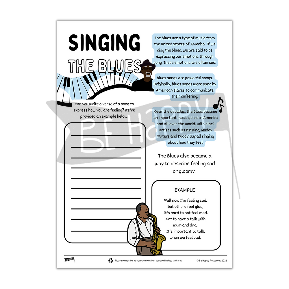 Singing the Blues Be Happy Resources