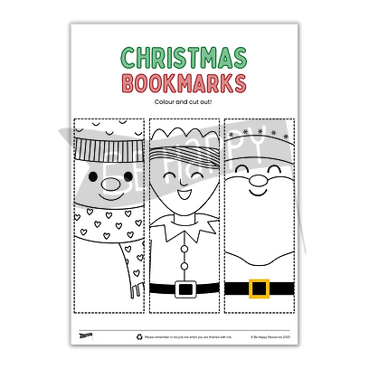 Colour Your Own Christmas Bookmarks