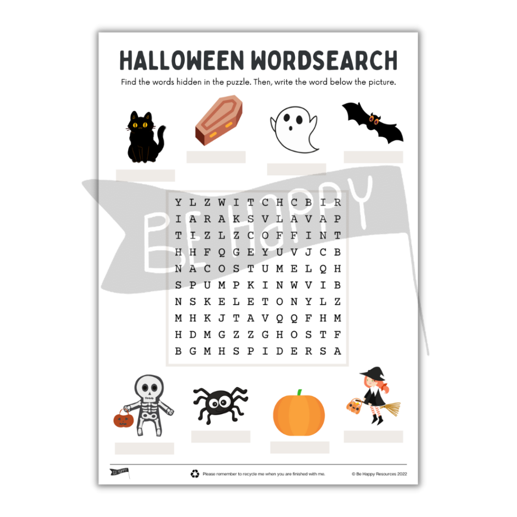 Halloween Word Search