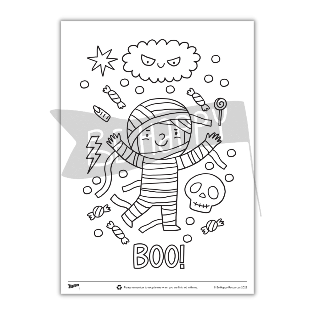 Halloween Mummy Colouring