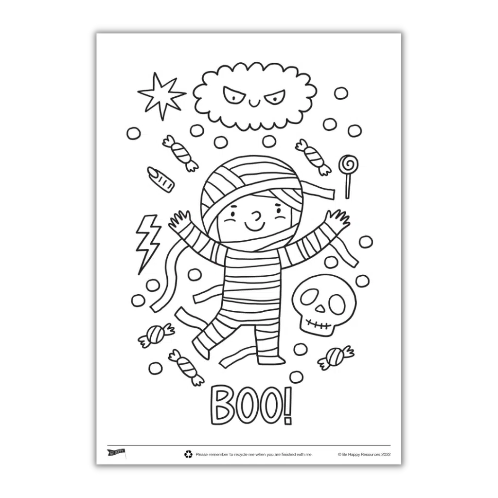 Halloween Mummy Colouring