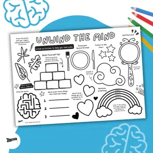unwind the mind calming activity mat for teen and childhood anxiety, trauma, OCD, panic attacks and more