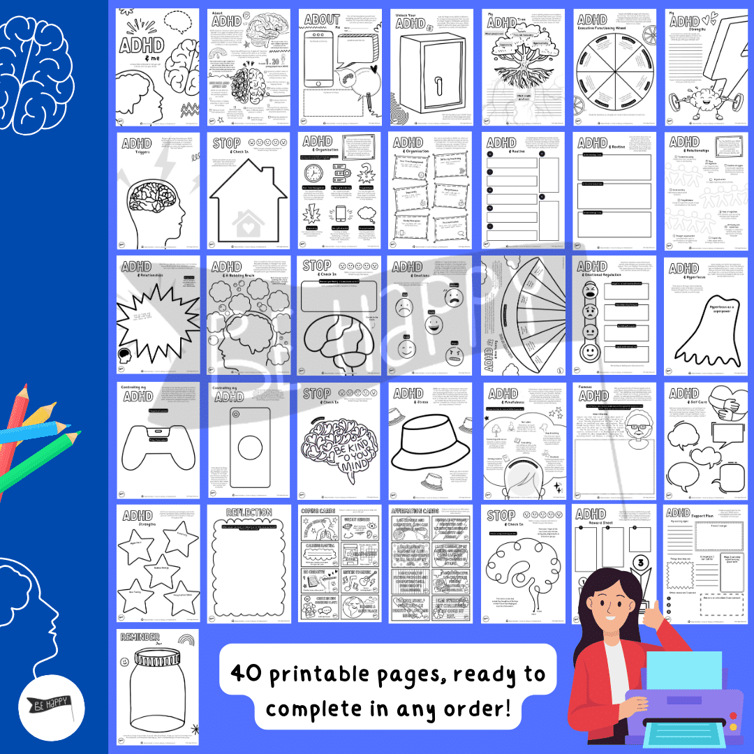 ADHD & Me - A Colourable Workbook for Teens, Pre-Teens and Young Adults - Image 6
