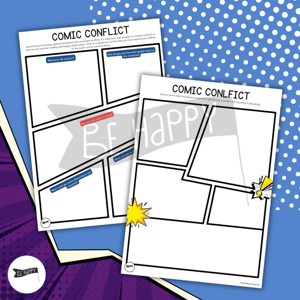 Comic Conflict - Conflict Resolution Worksheets for Children and Teens