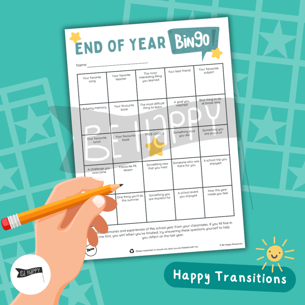 End of Year Bingo - Interactive and Reflective Activity for Classrooms