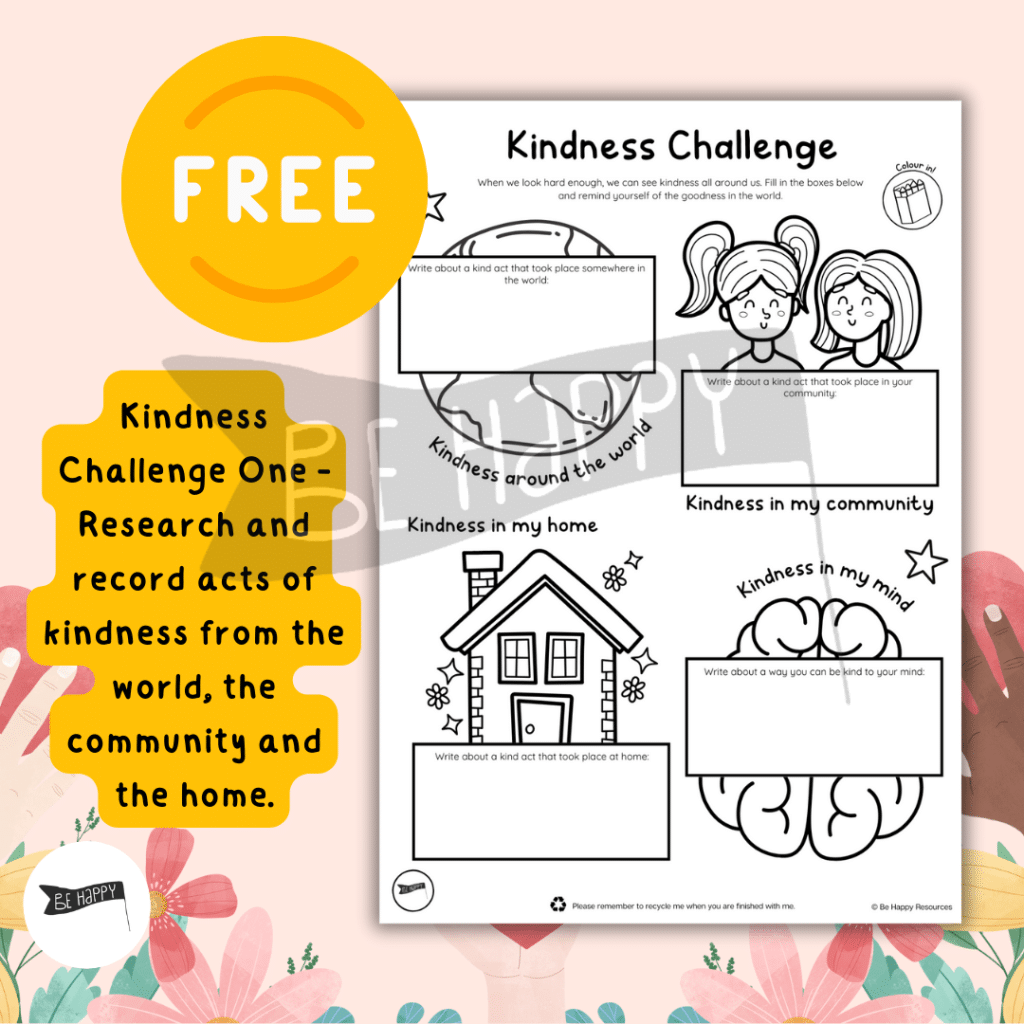 Kindness Challenge One - Research and Record Acts of Kindness - FREE