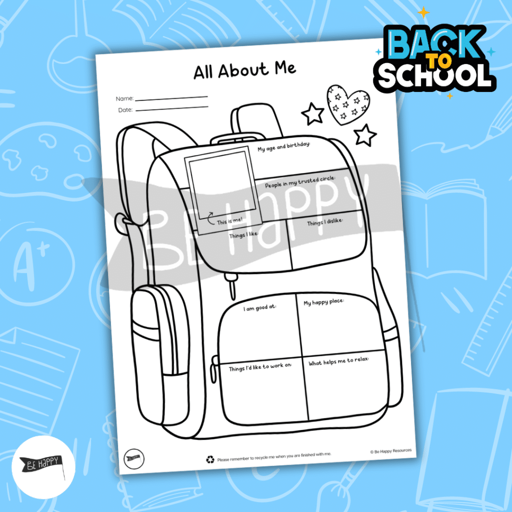 All About Me Backpack - Wellbeing Focussed Back To School Resource