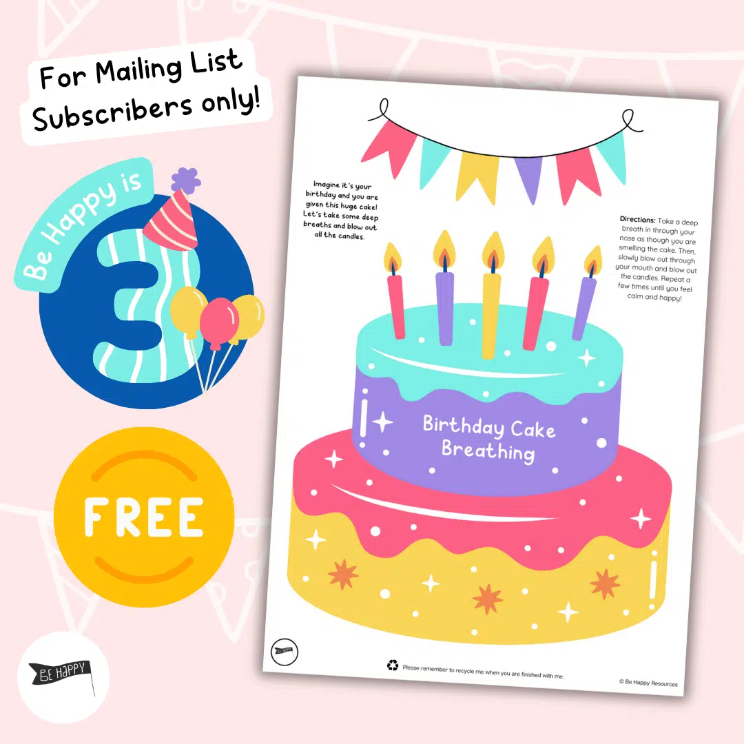 Birthday Cake Breathing Resource Calming and Mindful Breathing Techniques and Printables for Children