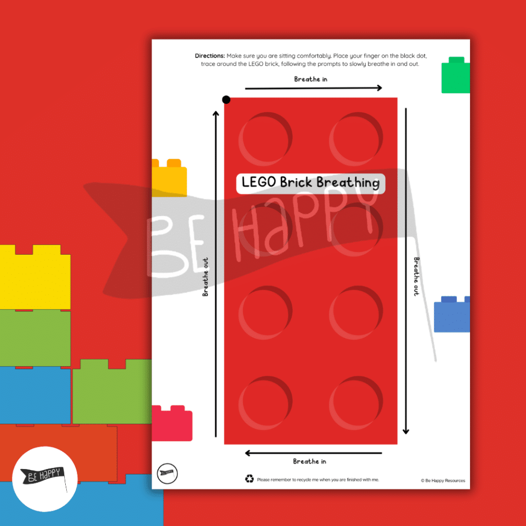 LEGO Brick Breathing - Mindful Finger Tracing Printable