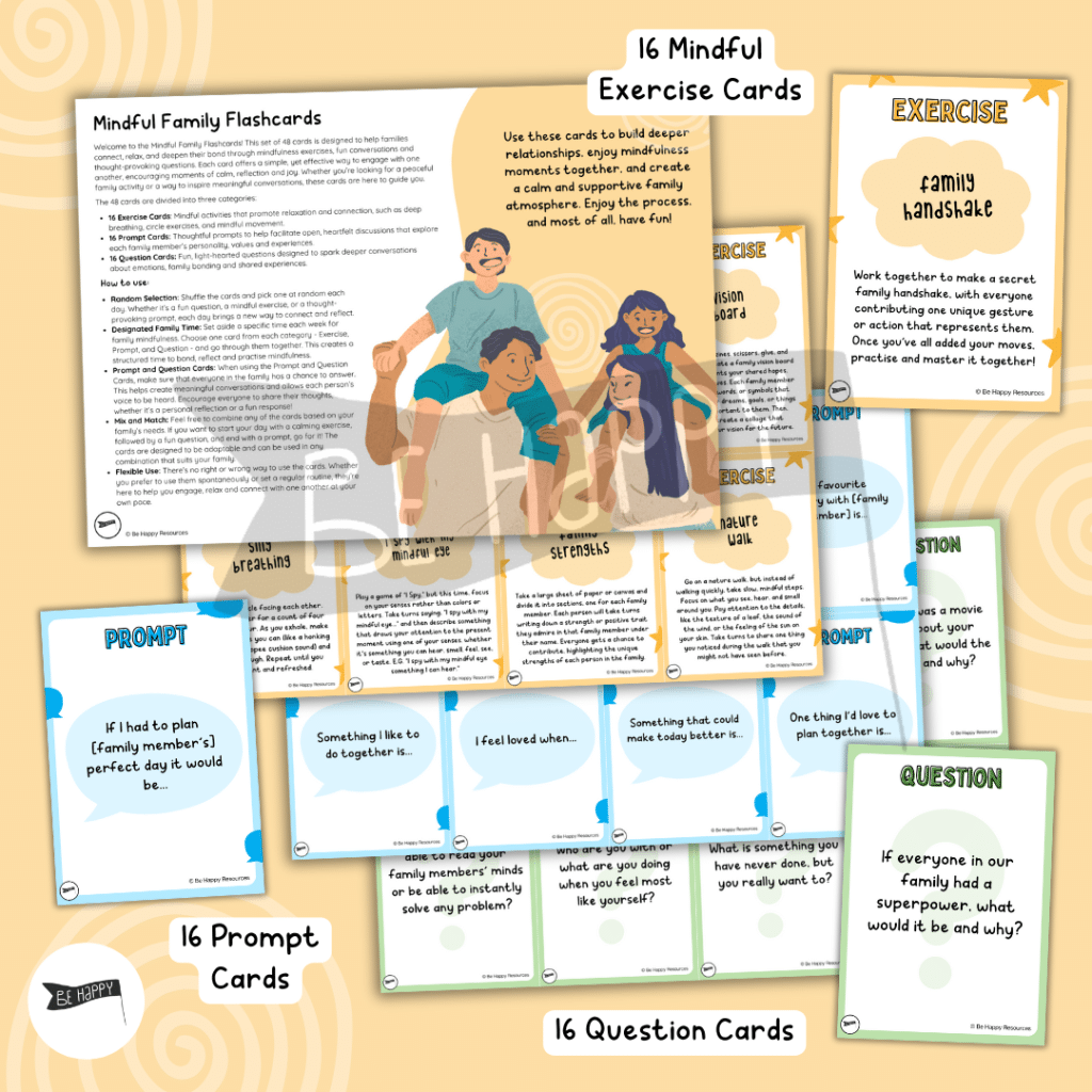 Mindful Family Flashcards - 48 Cards to Strengthen Family Bonds and Connections