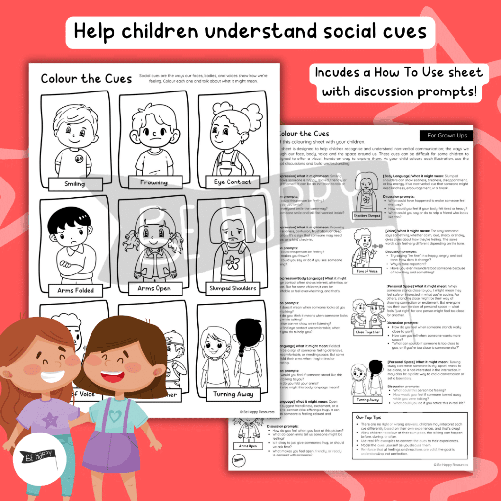 Colour the Cues – Social Cues Colouring Sheet and Discussion Activity