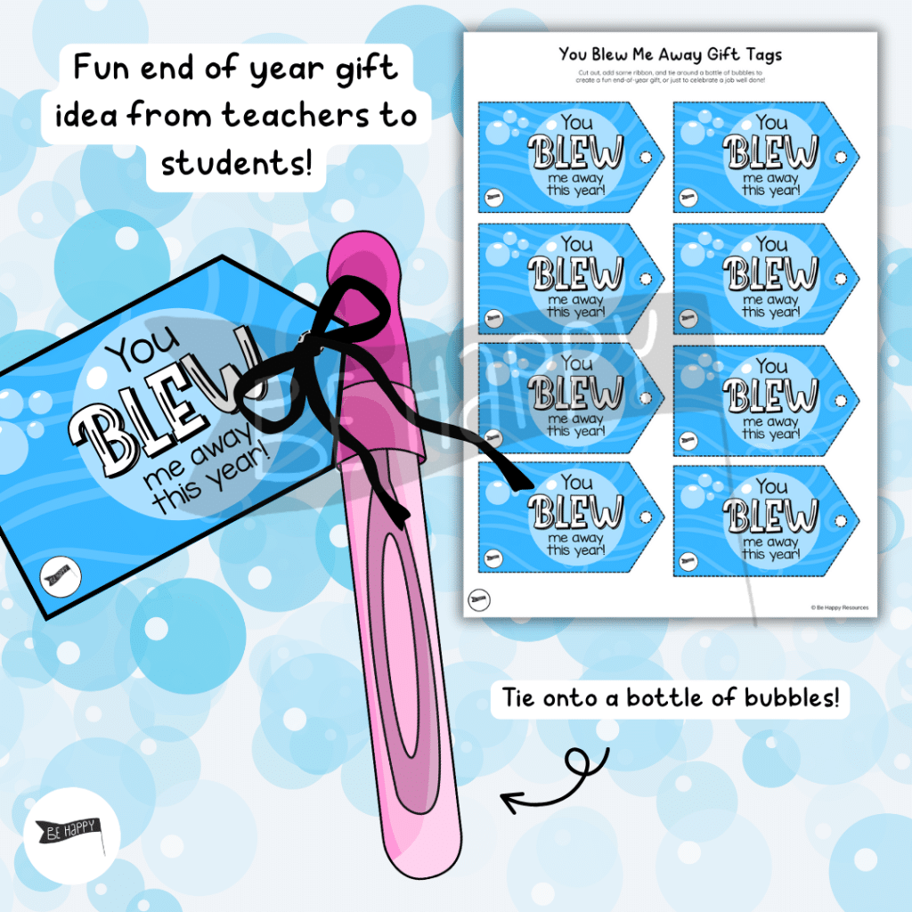 You Blew Me Away Gift Tags - Printable Tags for End of Year Gifts