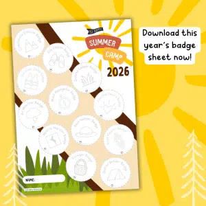 Be Happy Summer Camp 2026 Badge Sheet - FREE! - Launches 20th July