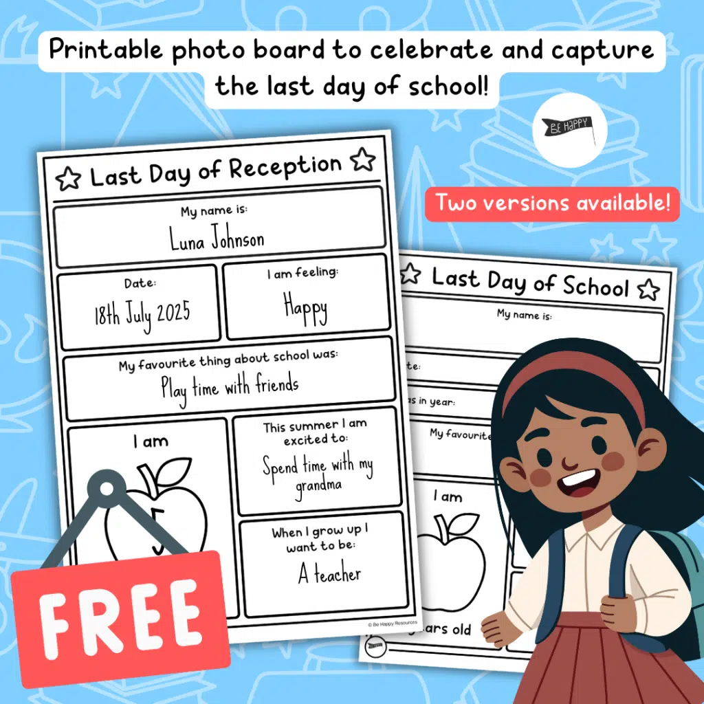 Last Day of School Photo Board Prop – A Keepsake to Celebrate the End of the School Year