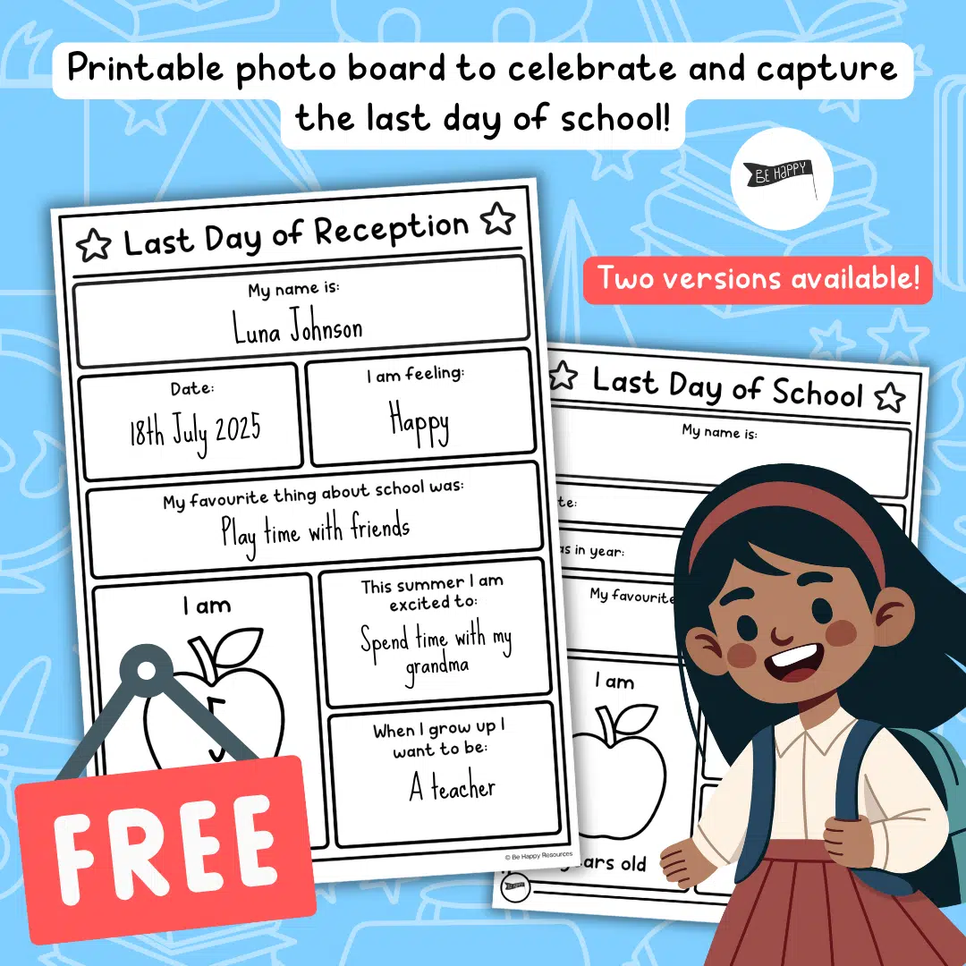 Fun Photo Board Prop For Last Day of Reception_School by Be Happy Resources