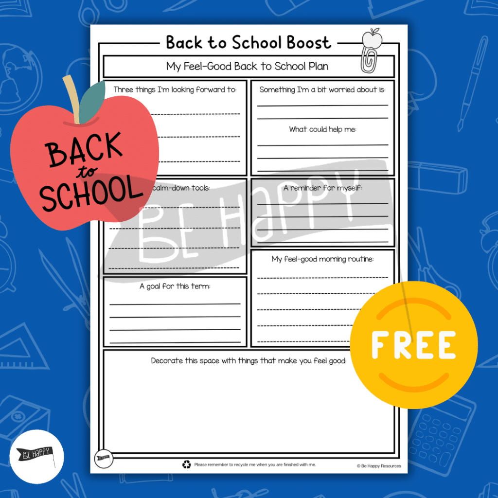 Back to School Prep Sheet - My Feel Good Back to School Plan - FREE