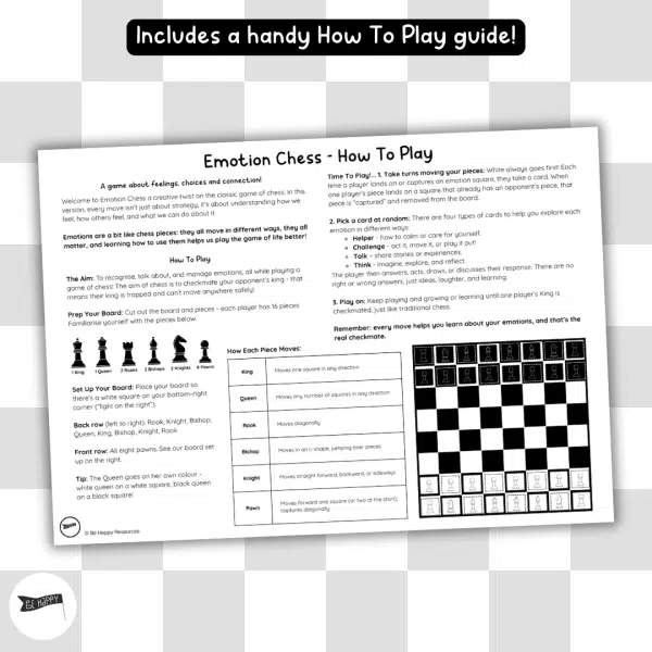 Emotion Chess - A Game of Strategy and Self Regulation - Includes ...