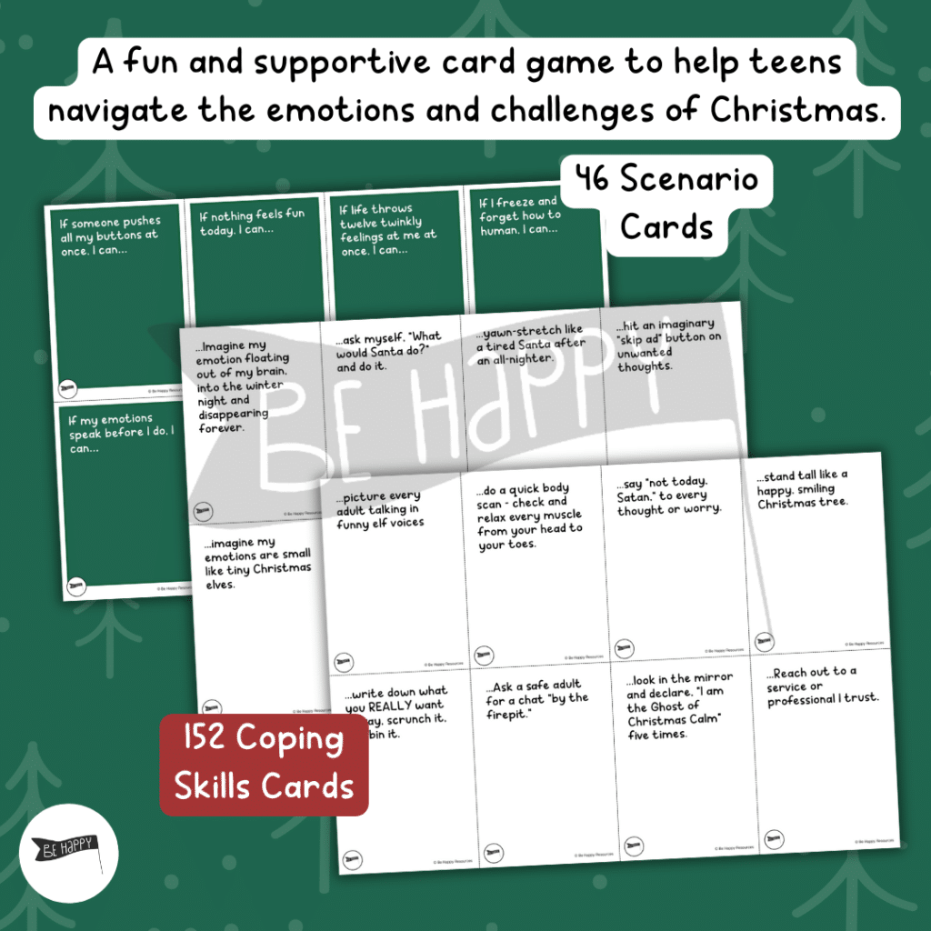 Cards Against Calm: Christmas Edition - Coping Skills Card Game for Teens