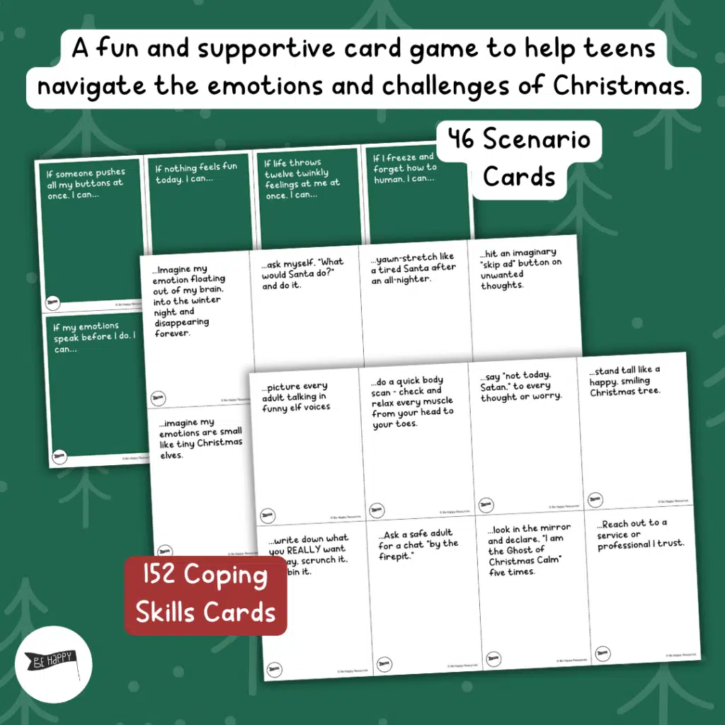 Cards Against Calm: Christmas Edition - Coping Skills Card Game for Teens