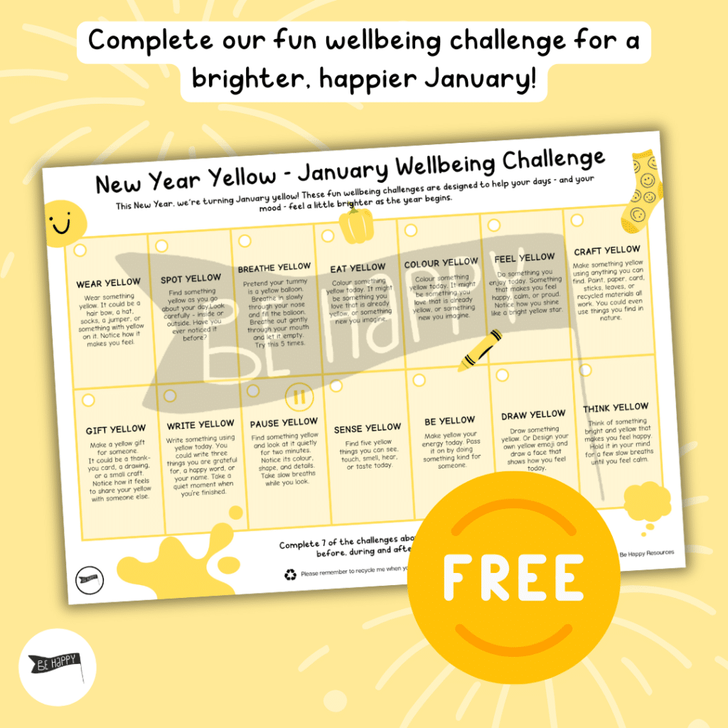 New Year Yellow - A Mindful Wellbeing Challenge for January! - FREE