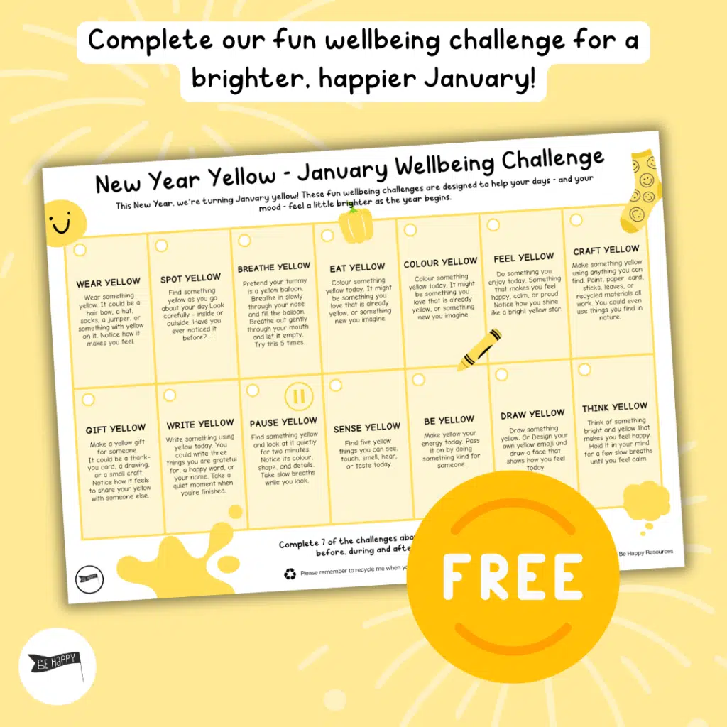 New Year Yellow - A Mindful Wellbeing Challenge for January! - FREE