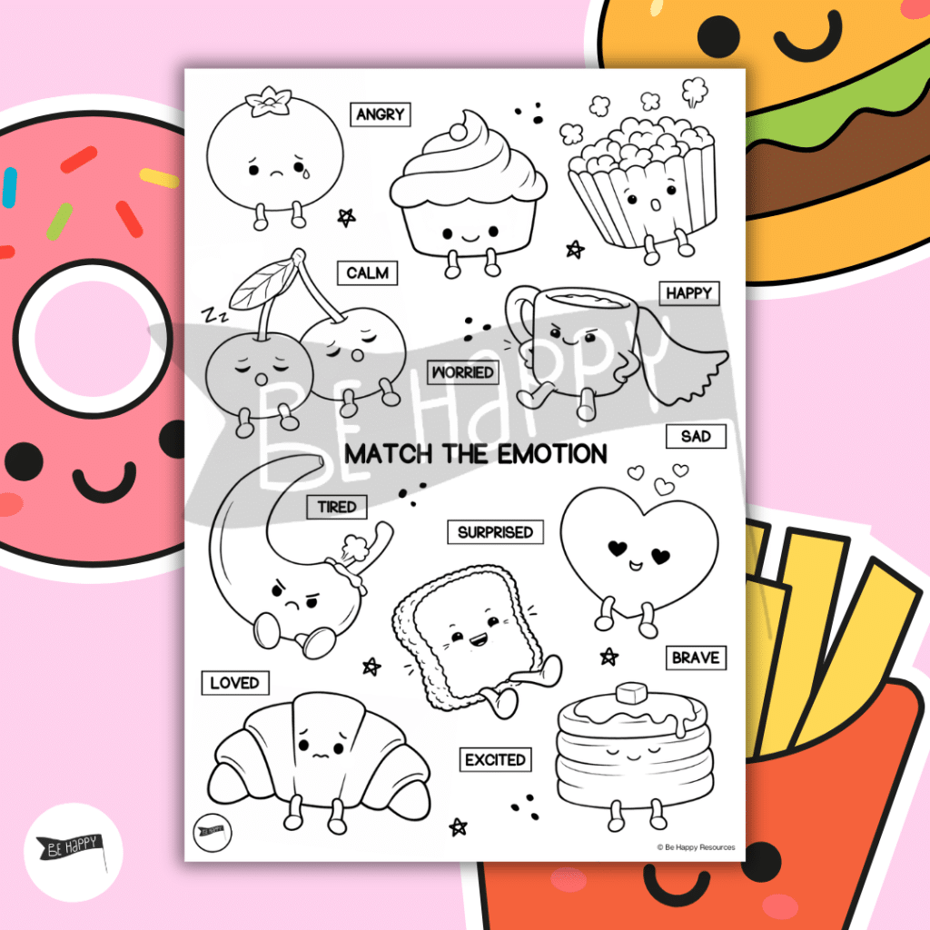 Cosy Friends Match the Emotion Colouring Sheet - 10 Emotions!