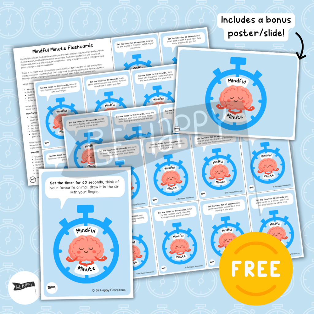 Mindful Minute Flashcards - Calm in 60 Seconds - FREE!