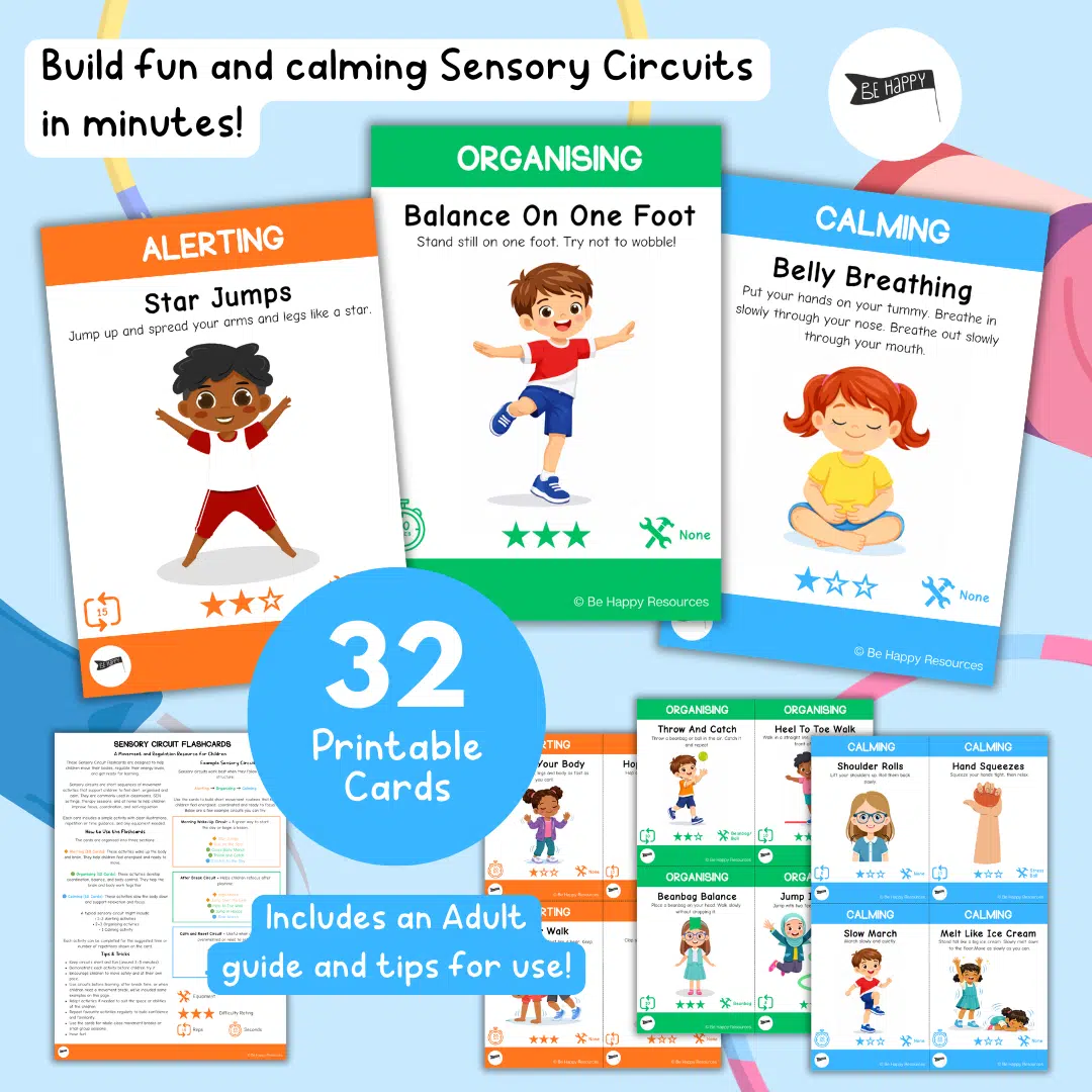Sensory Circuit Flashcards - Help Children Move, Regulate and Get Ready to Learn.