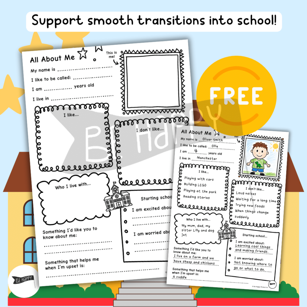 All About Me - Informative One Page Starting School Printable - FREE