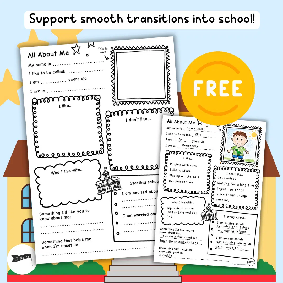 All About Me - Informative One Page Starting School Printable - FREE