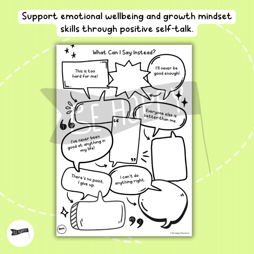 What Can I Say Instead? - A Confidence-Building, Thought Reframing Worksheet for Teens