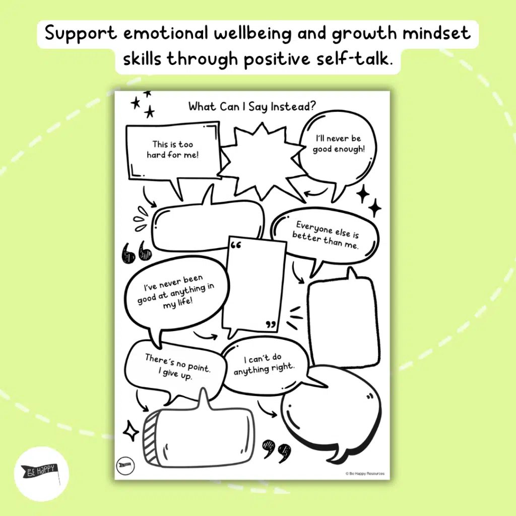 What Can I Say Instead? - A Confidence-Building, Thought Reframing Worksheet for Teens