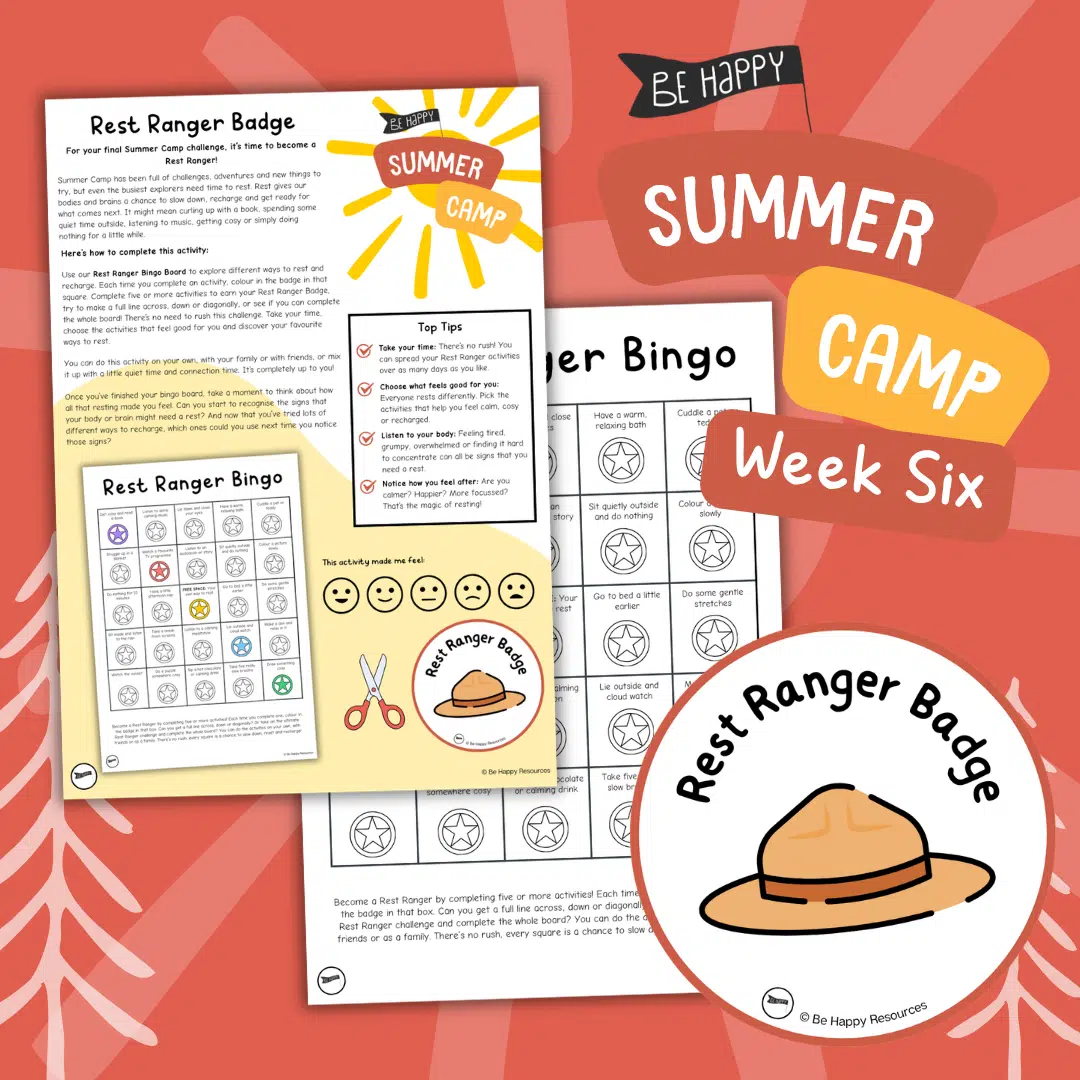 Be Happy Summer Camp - Week Six, Activity One - Rest Ranger Bingo
