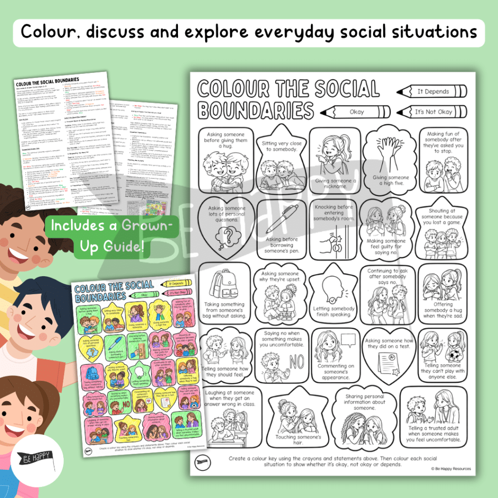 Colour the Social Boundaries – Social Skills and Personal Boundaries Activity